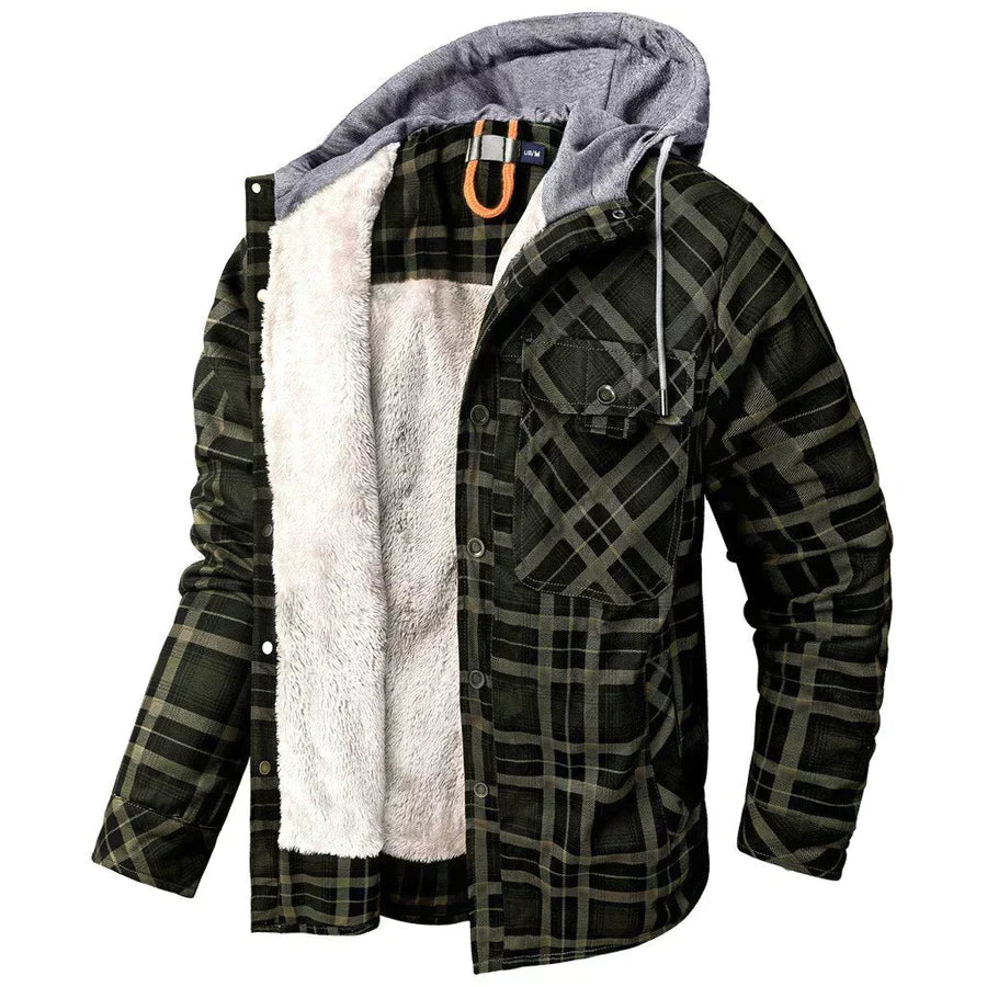 Winter jacket made of flannel and fleece