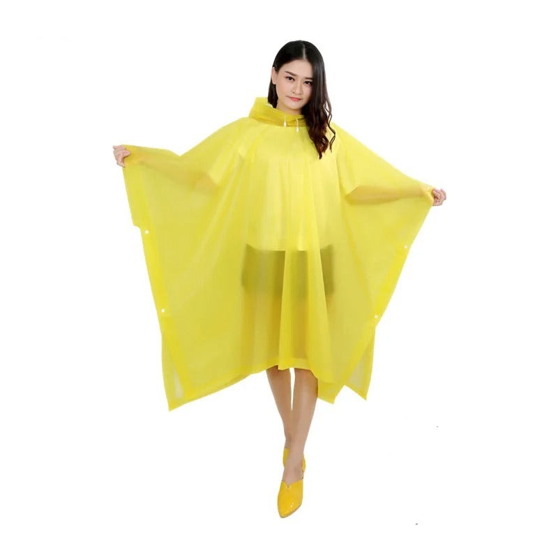 Lightweight rain poncho with hood