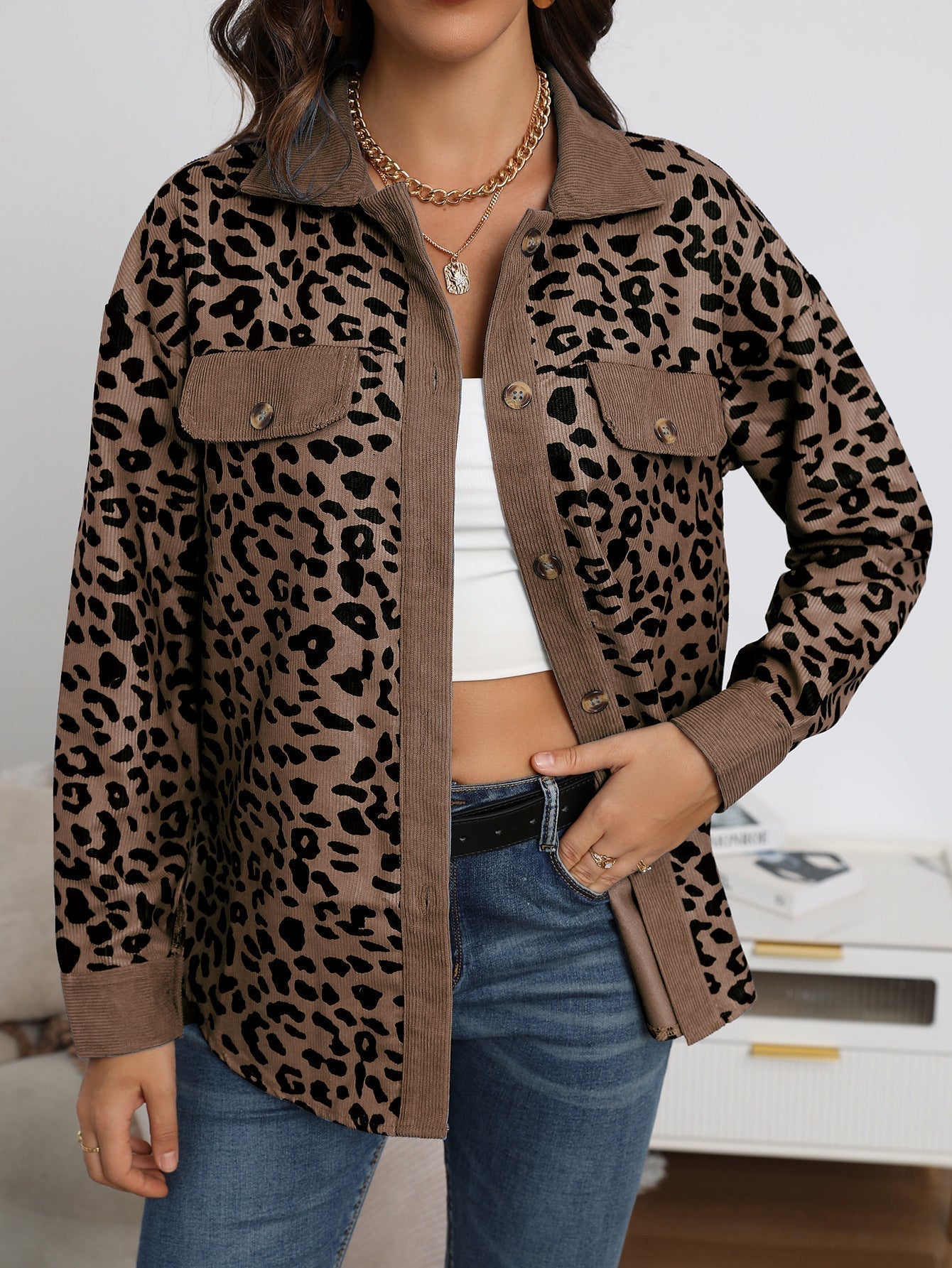 Khrystalline - Leopard print shirt jacket