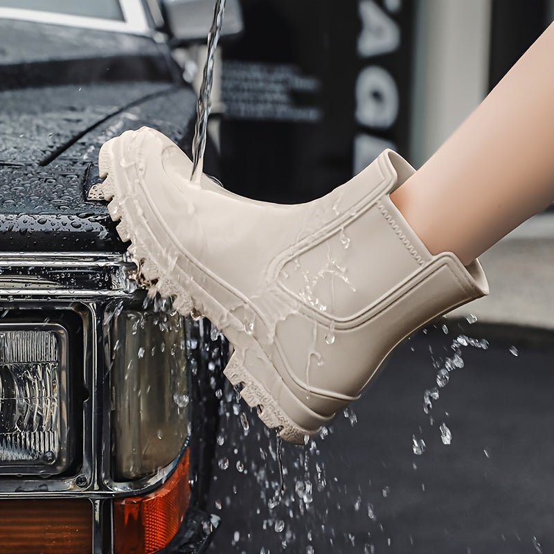 Chunky Sole Ankle Rain Boots