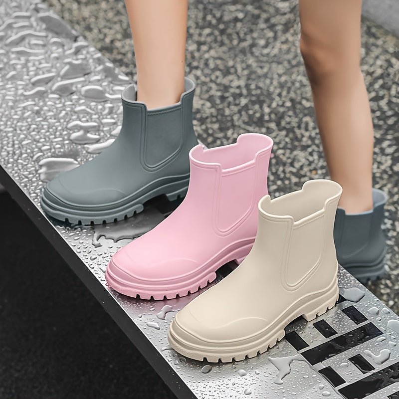 Chunky Sole Ankle Rain Boots