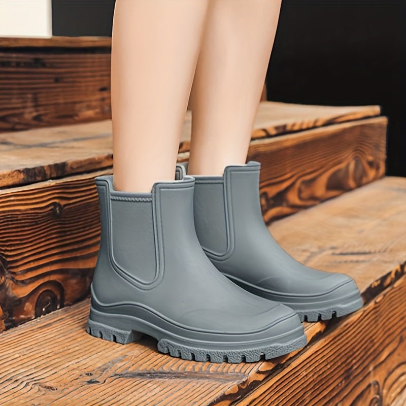 Chunky Sole Ankle Rain Boots