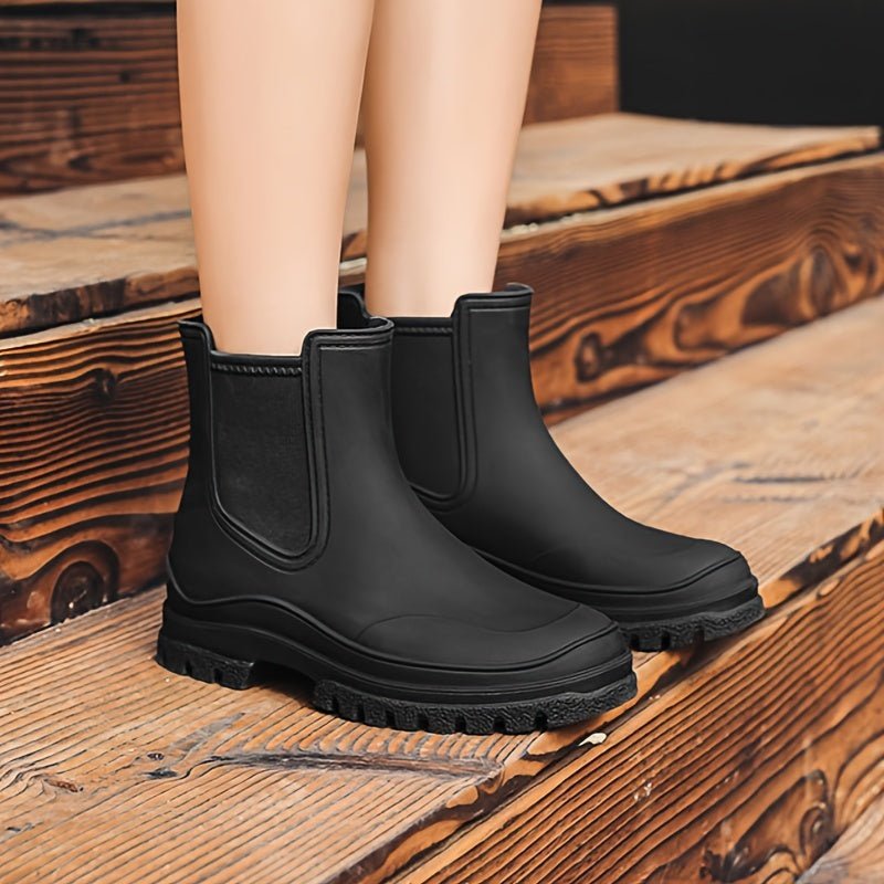 Chunky Sole Ankle Rain Boots