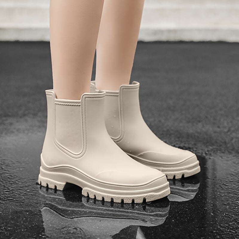 Chunky Sole Ankle Rain Boots