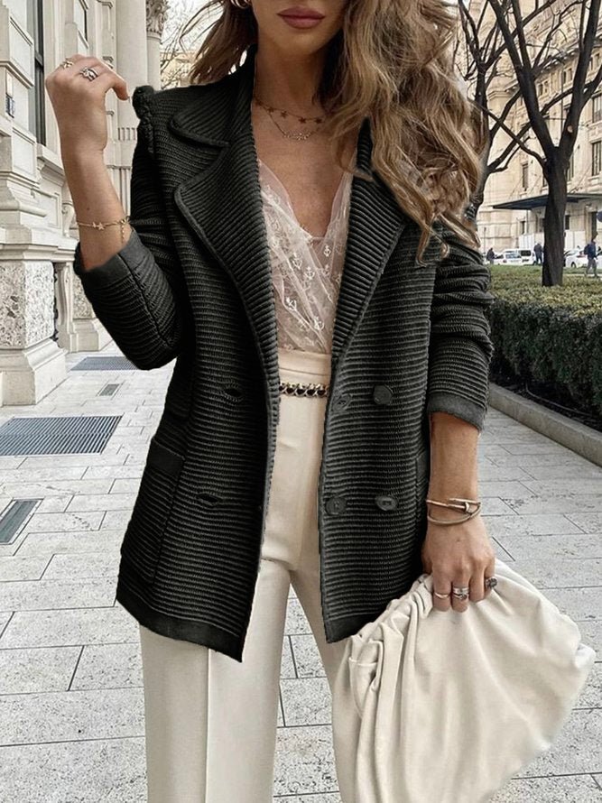 Classic Ribbed Knit Blazer