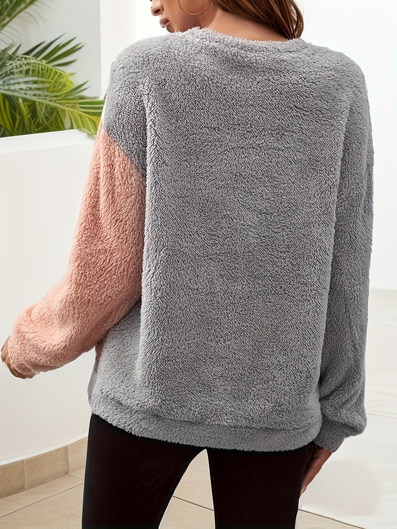 Color Block Sherpa Pullover