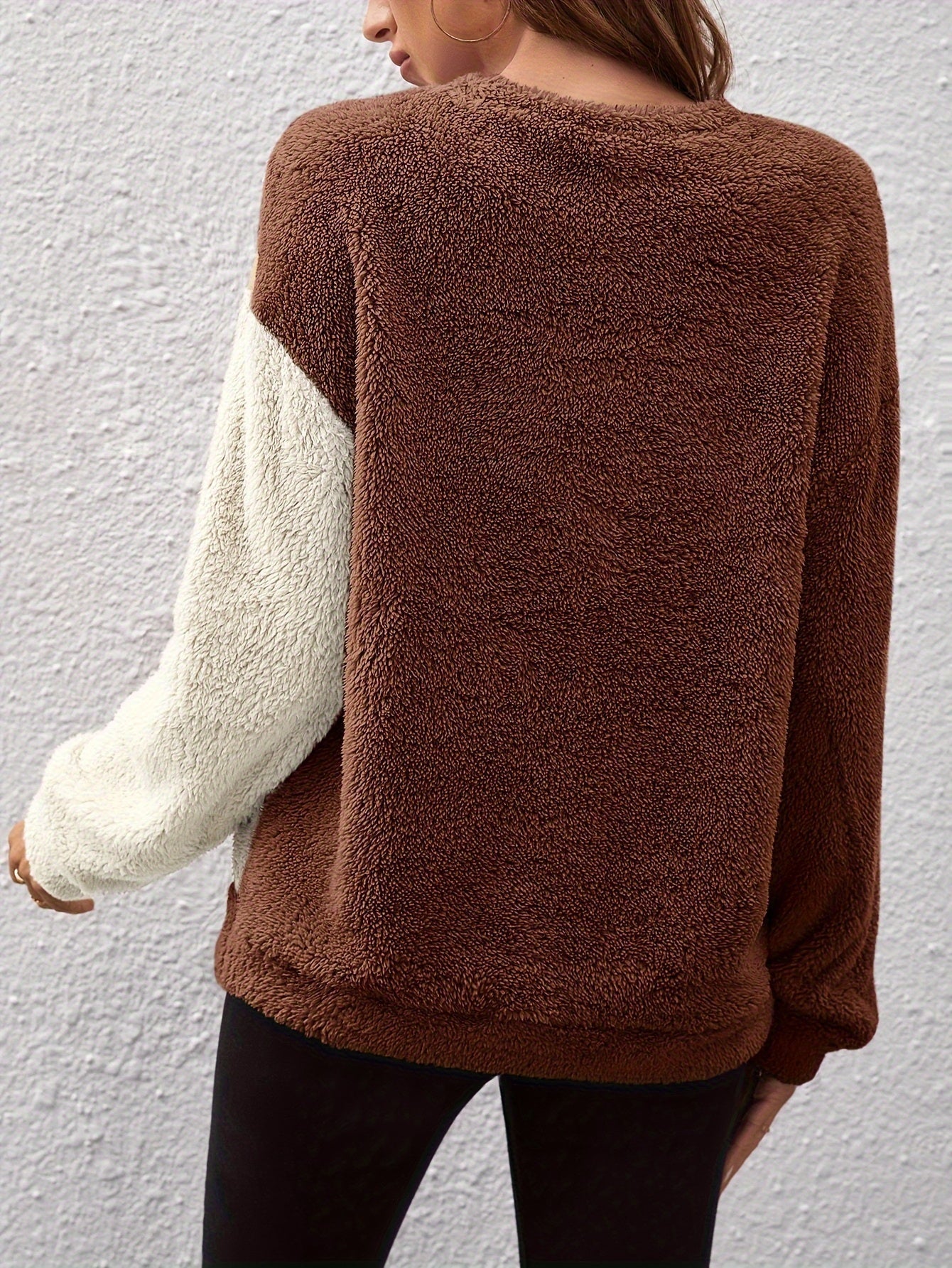 Color Block Sherpa Pullover