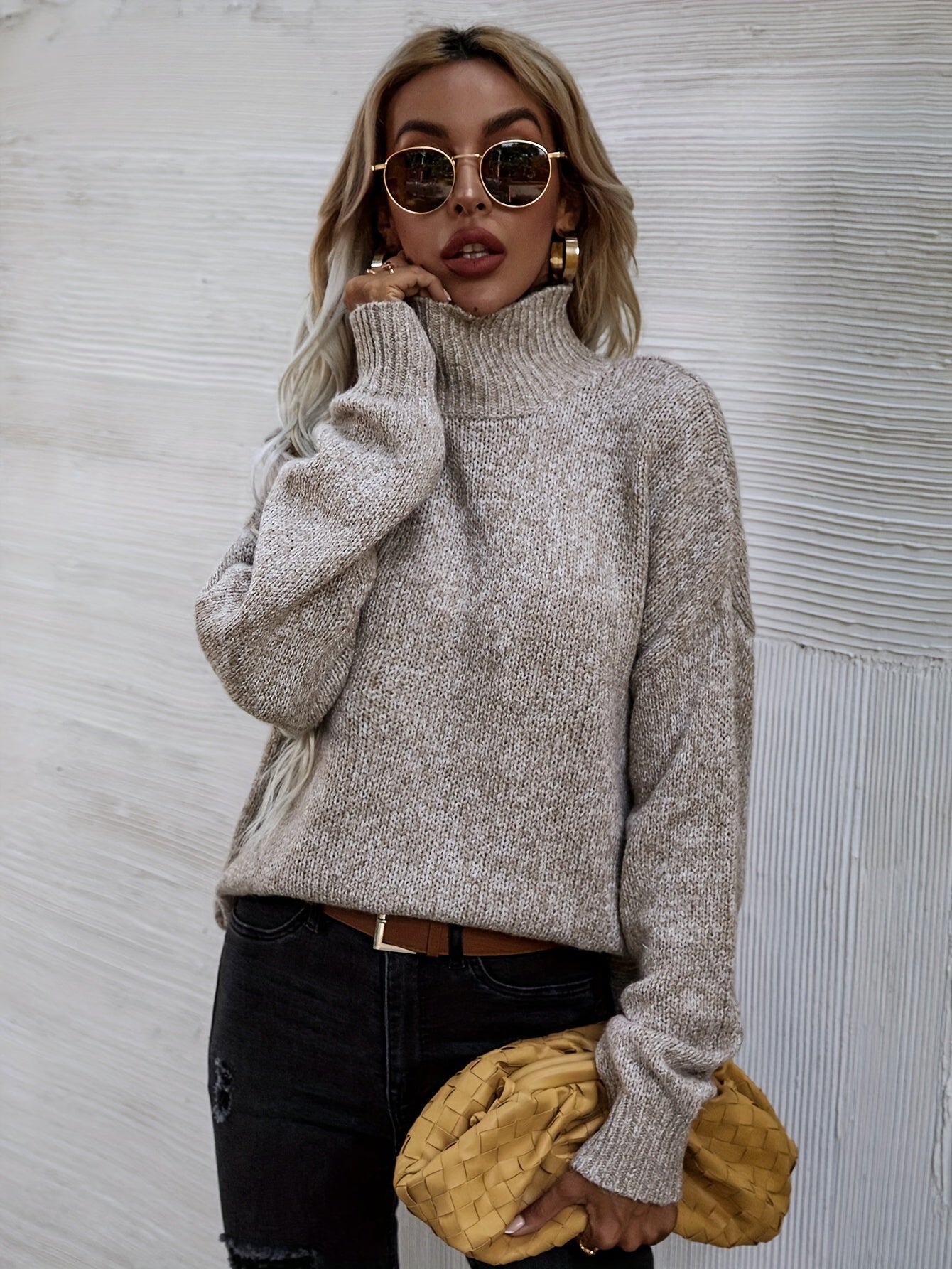 Cozy Beige Turtleneck Sweater