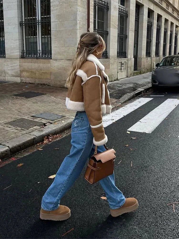 Cropped Shearling Jacket