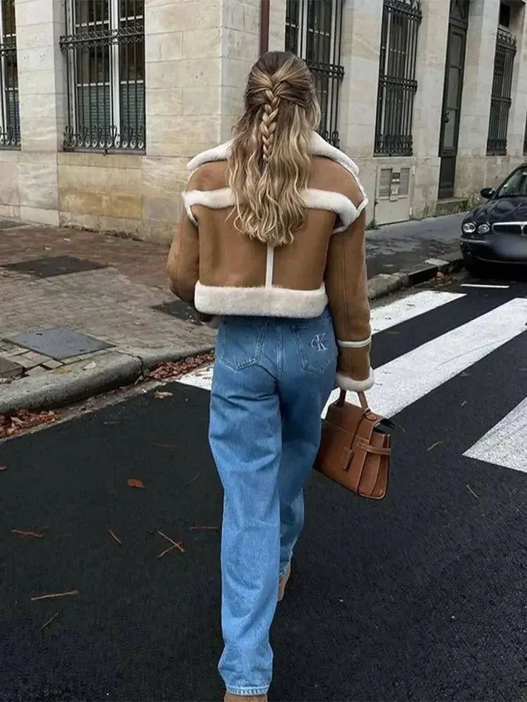 Cropped Shearling Jacket