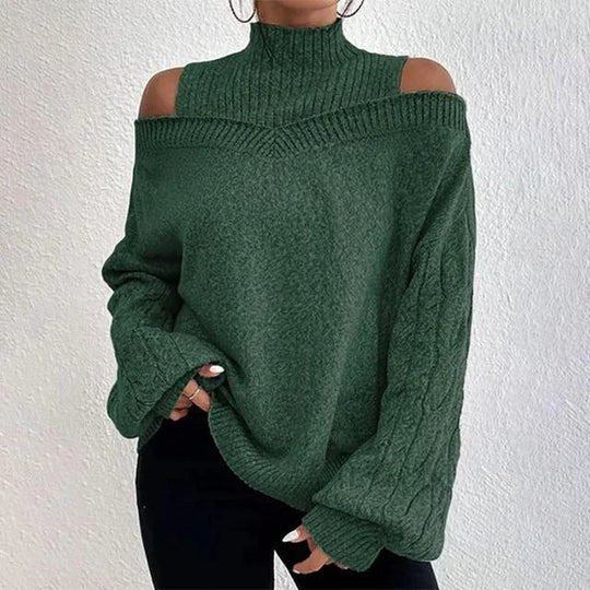 Cutout Shoulder Knit Sweater