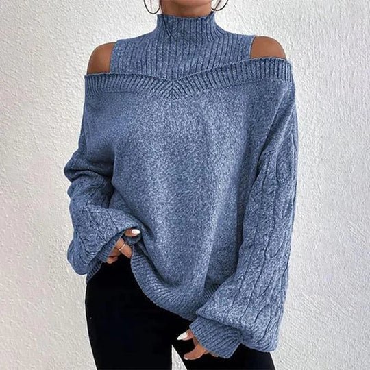 Cutout Shoulder Knit Sweater