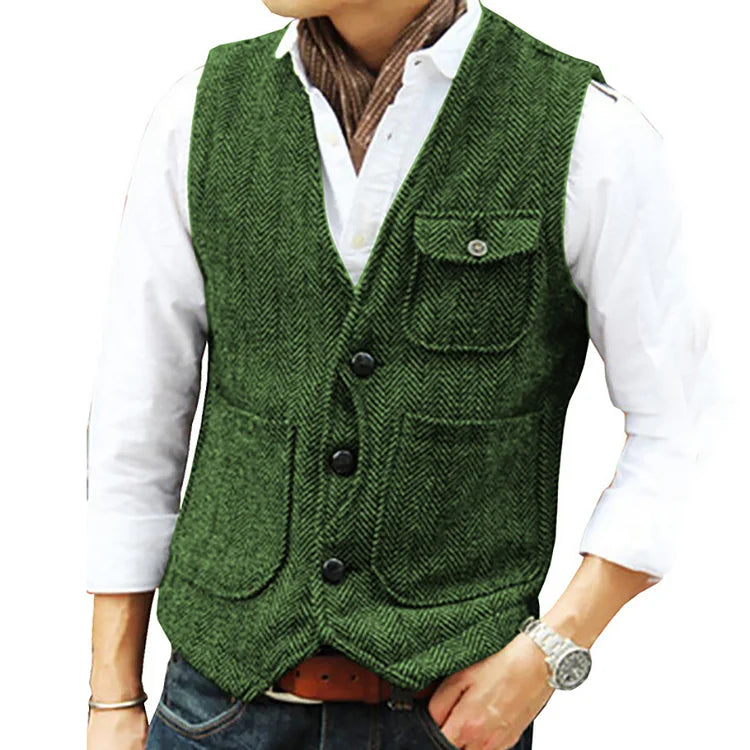 Men's suit cashmere single-breasted waistcoat