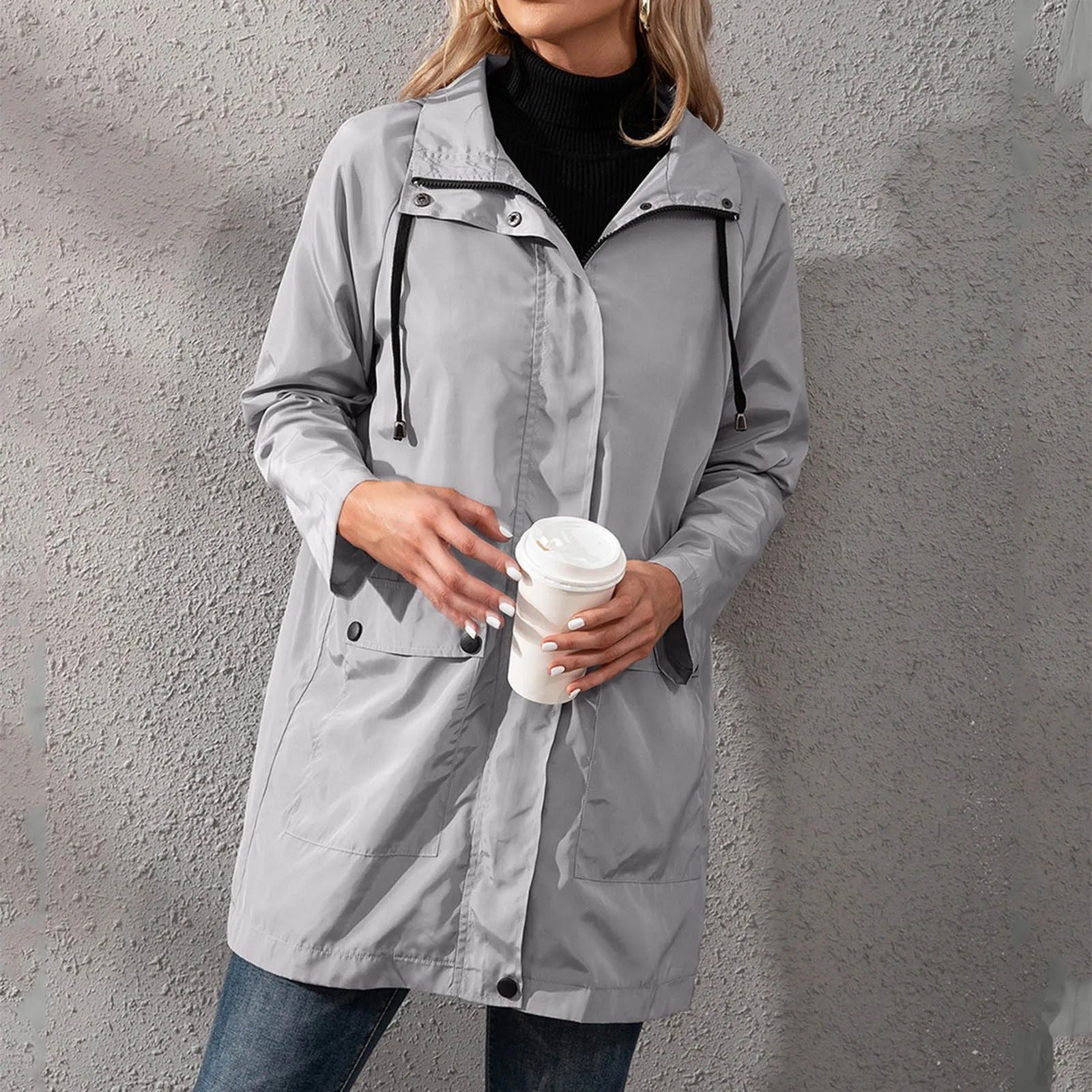 Windbreaker rain jacket for ladies