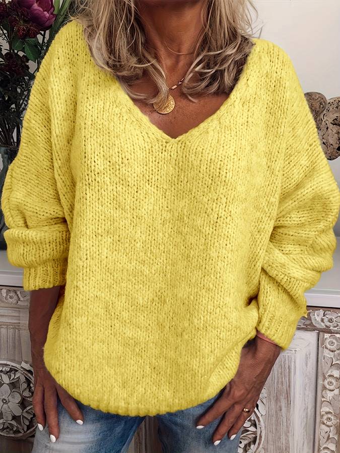 Oversized jumper with V-neck