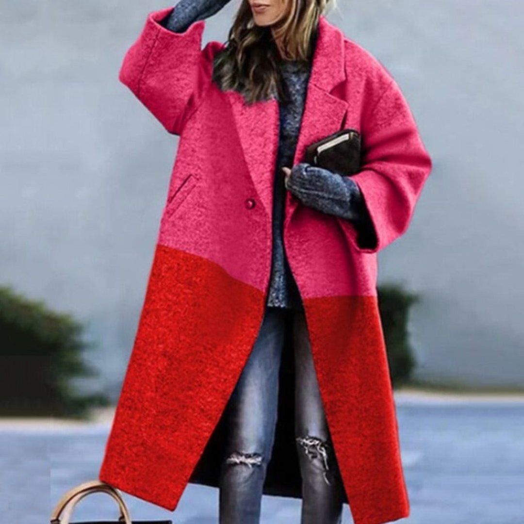 Katina | Warm Long Colourful Coat for Women