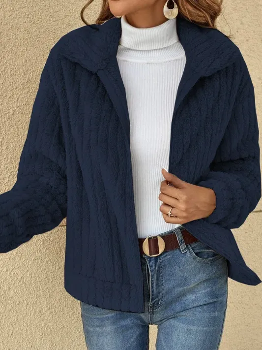 Short-fleece jacket with zip