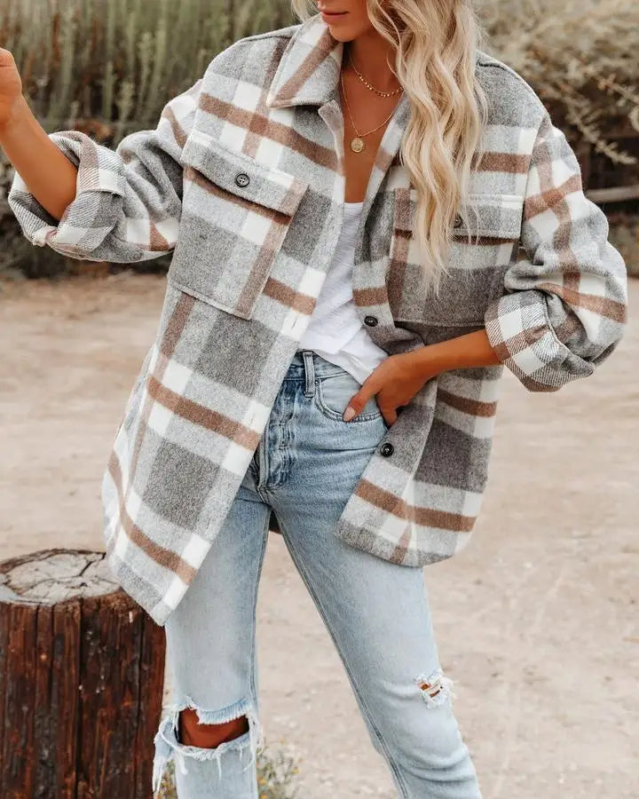 Heidi - Trendy Plaid Shirt