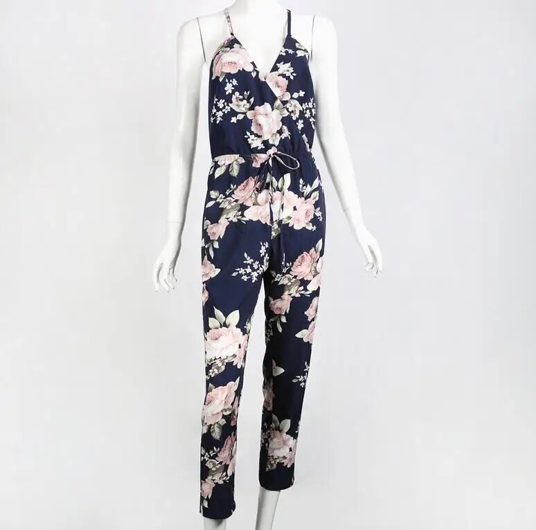 Eulalie - floral print summer ladies jumpsuit