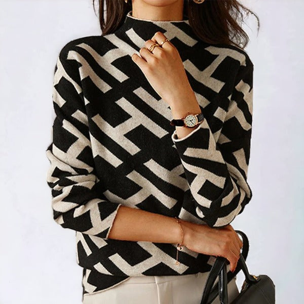 Beautiful geometric jumper for women