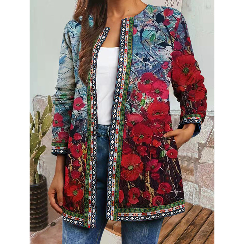 Jacket with floral pattern