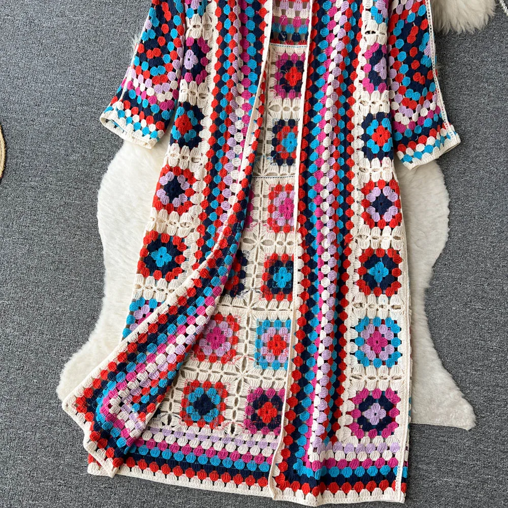 Colourful knitted cardigan