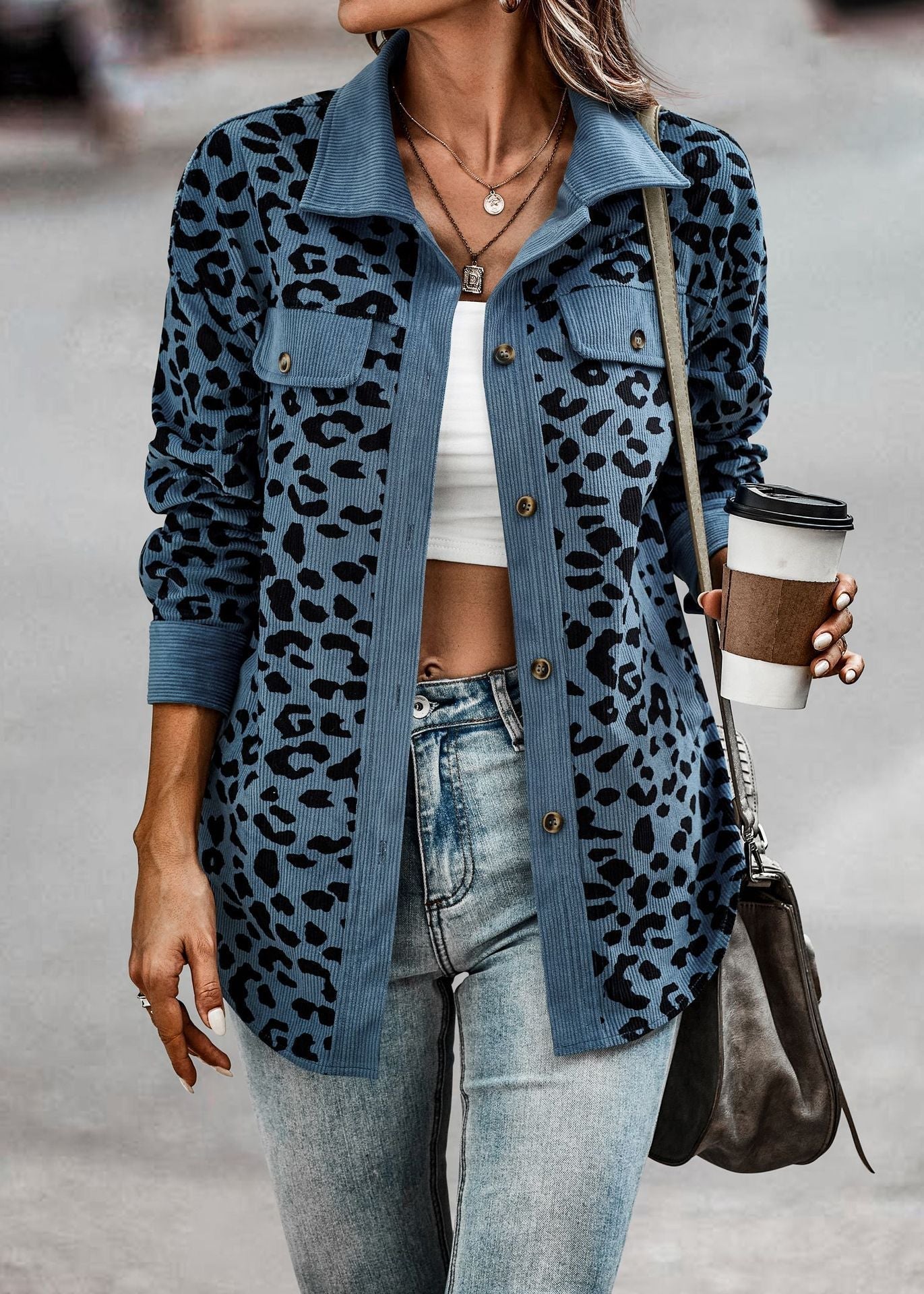 Khrystalline - Leopard print shirt jacket