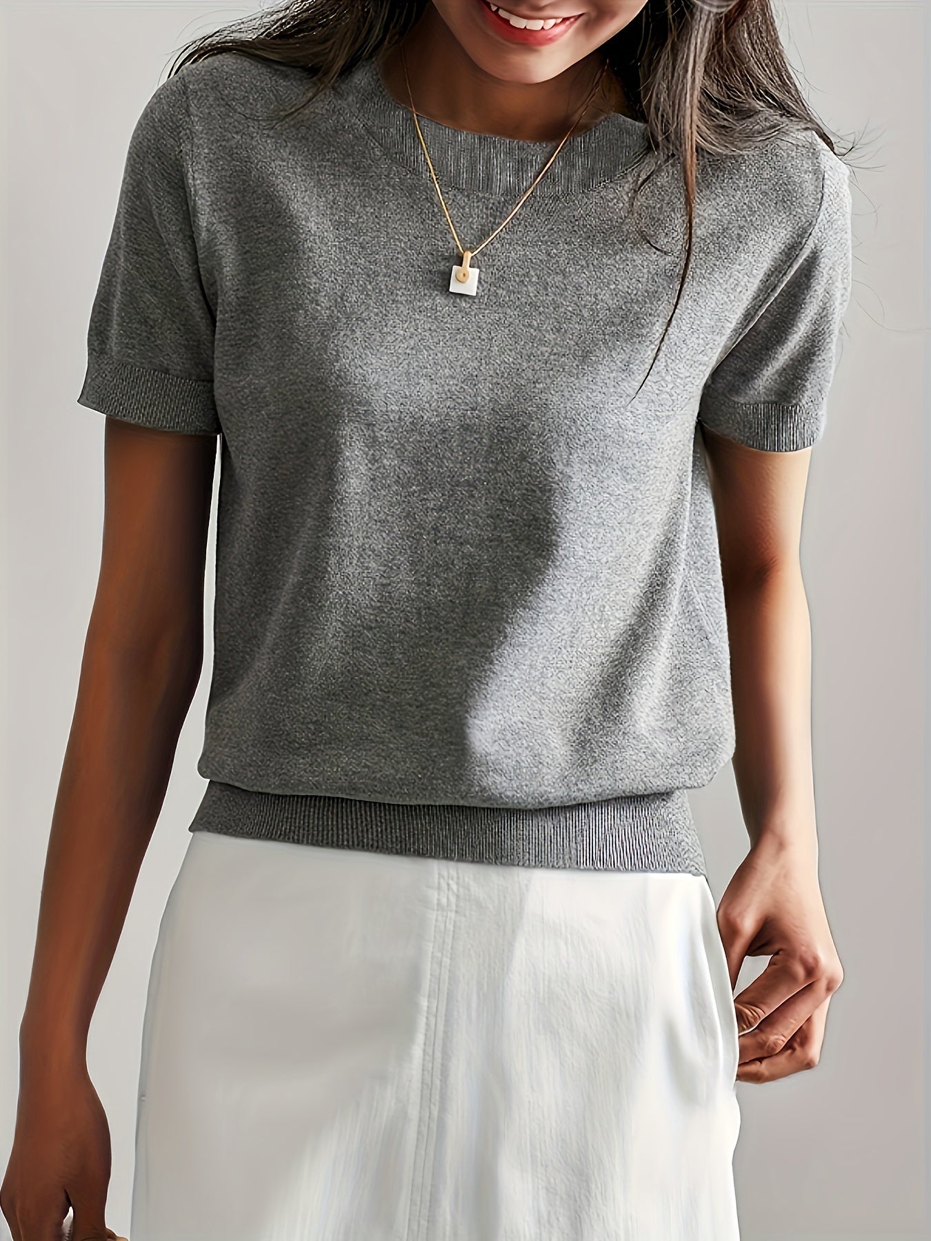 Relaxed Short-Sleeved Summer Sweater