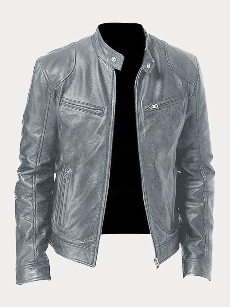 Roberto™ - Men's Biker-Style Leather Jacket