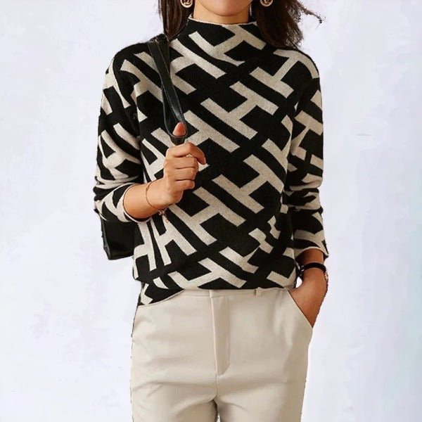 Beautiful geometric jumper for women