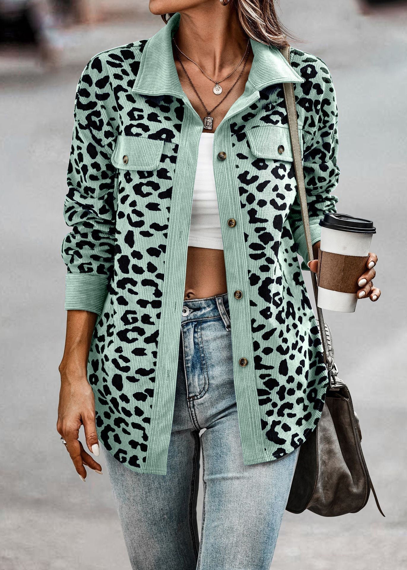 Khrystalline - Leopard print shirt jacket