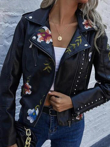 Quinn - embroidered cropped vintage jacket