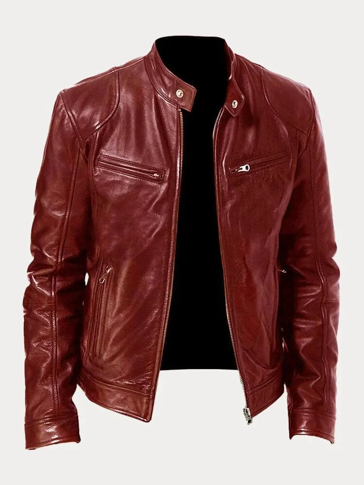 Roberto™ - Men's Biker-Style Leather Jacket