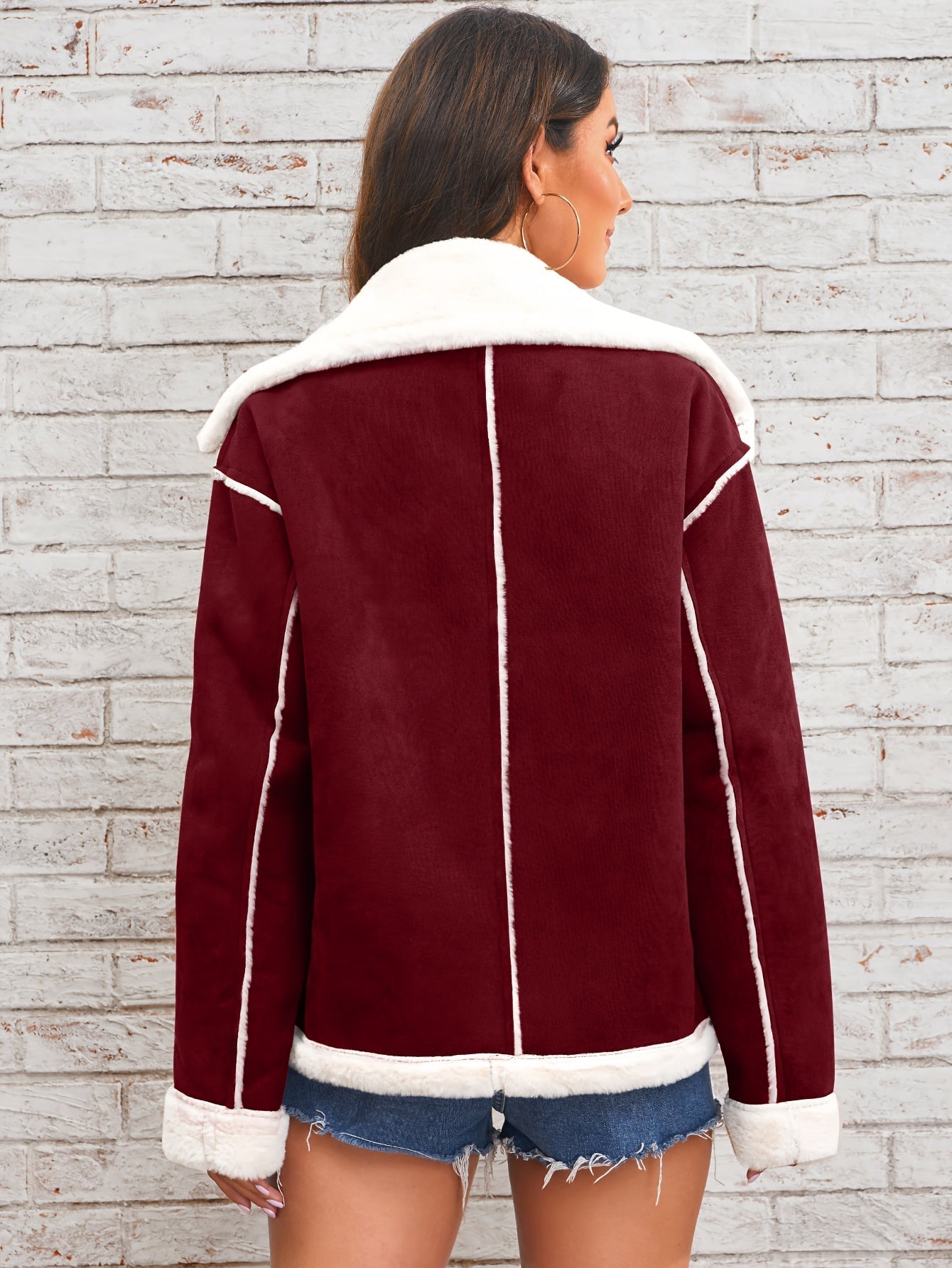 Faux Shearling Aviator Jacket