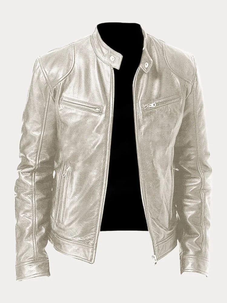 Roberto™ - Men's Biker-Style Leather Jacket