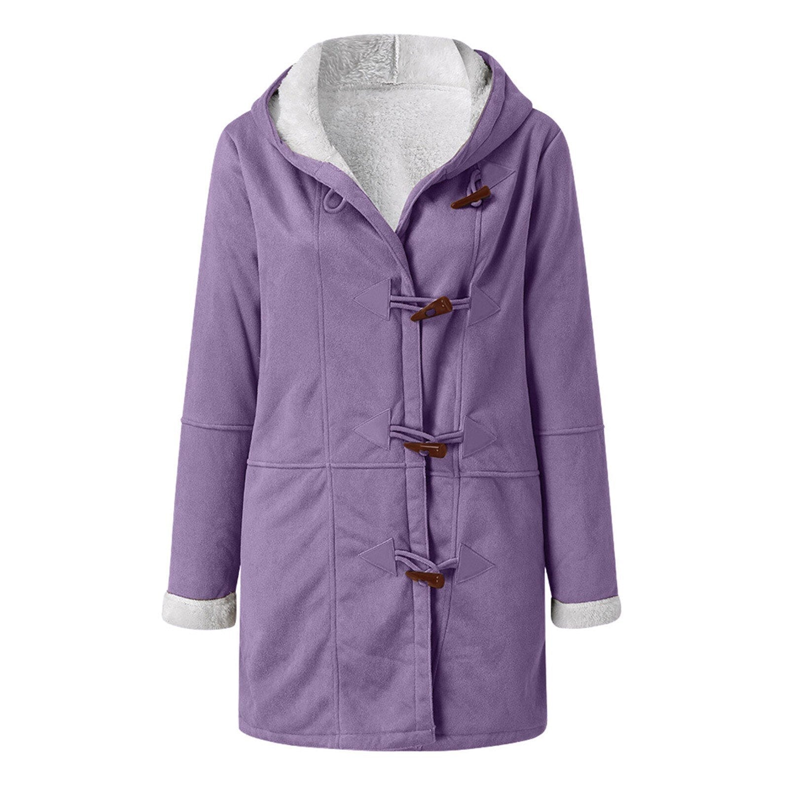 Warm fleece jacket with hood for women