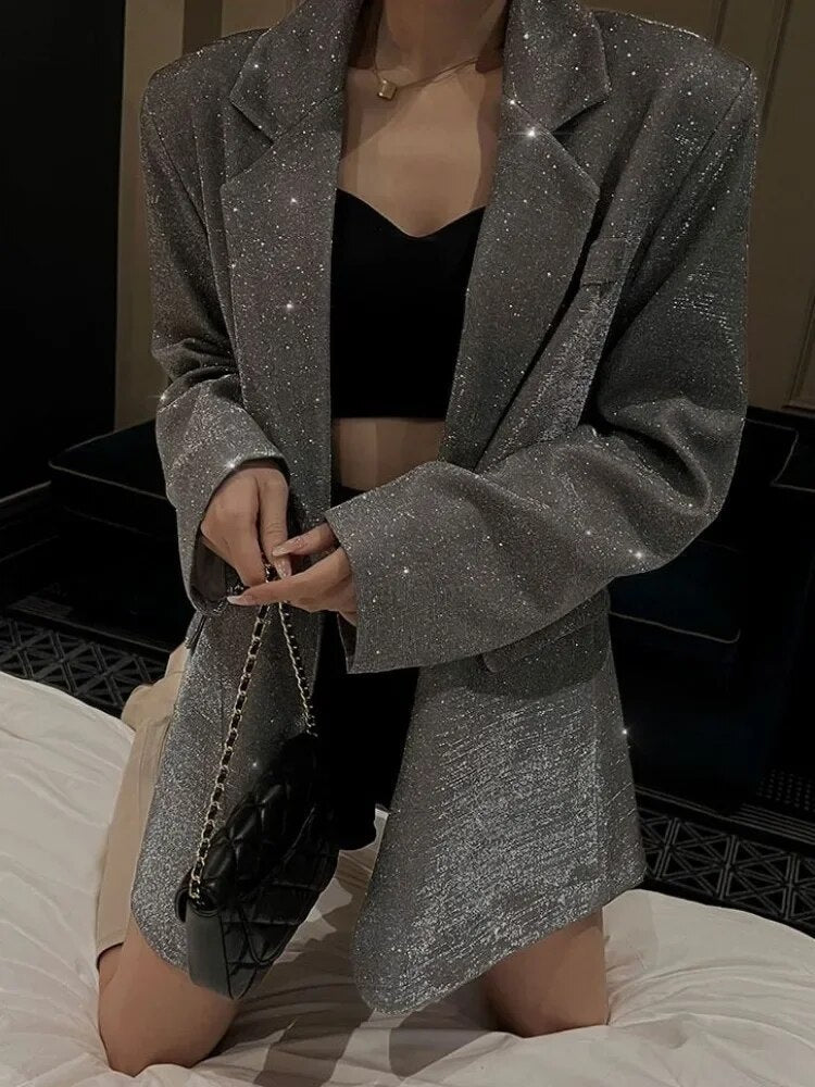 Glitter blazer jacket