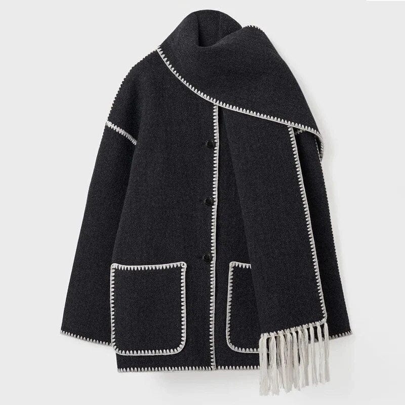 Fringed Scarf Coat