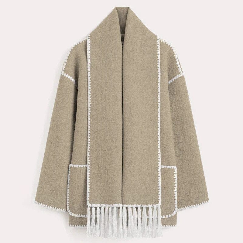 Fringed Scarf Coat