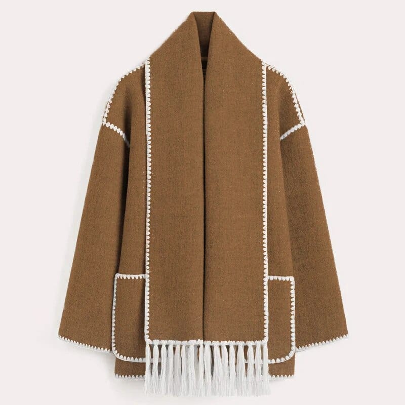 Fringed Scarf Coat