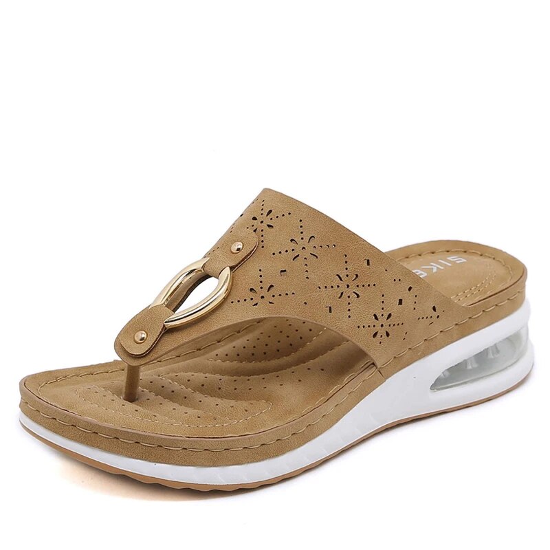 Women's Buckle Detail Air Cushion Flip Flops