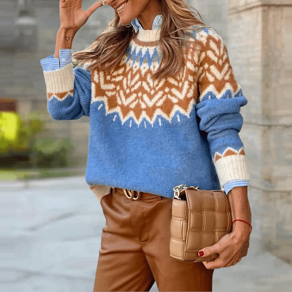 Geometric Pattern Knit Sweater