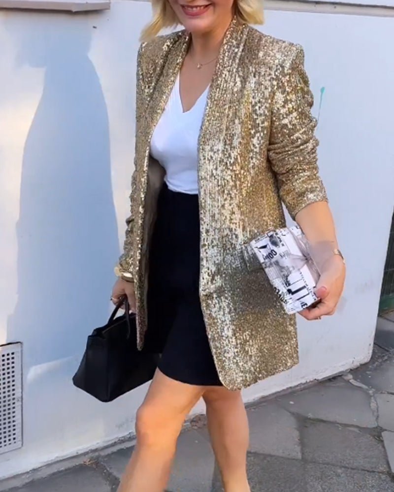 Gold Sequin Blazer