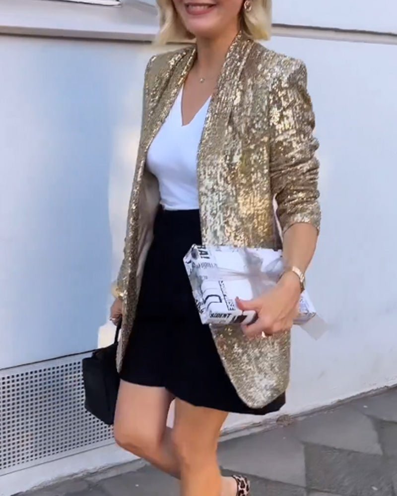 Gold Sequin Blazer