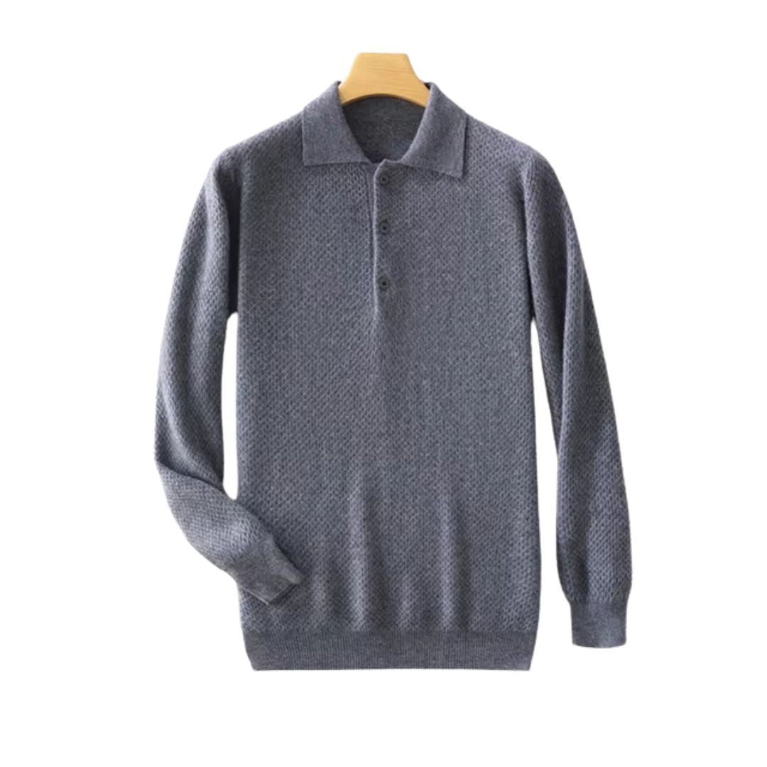 Men's Wool Herringbone Cashmere Sweater