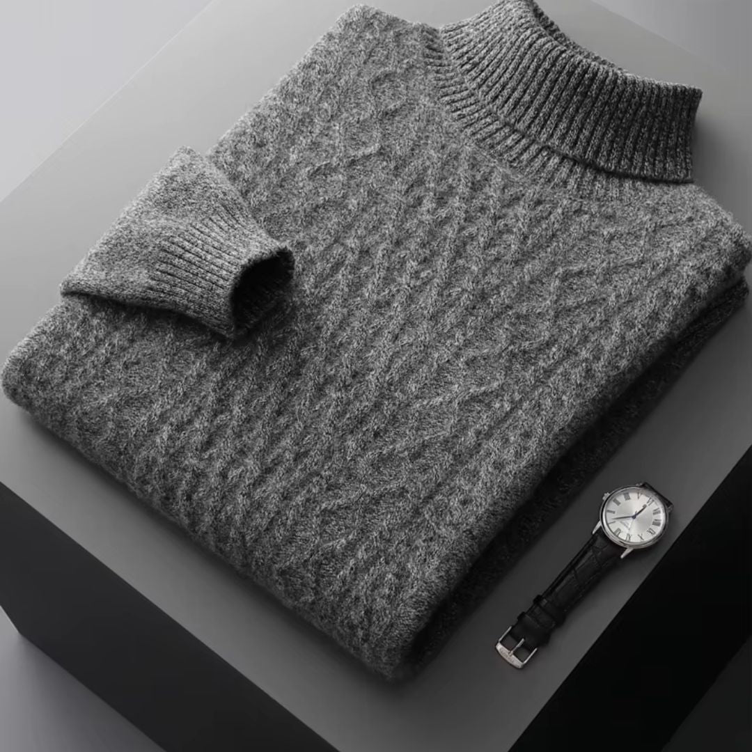 Men's Pure Wool Cashmere Turtleneck Sweater