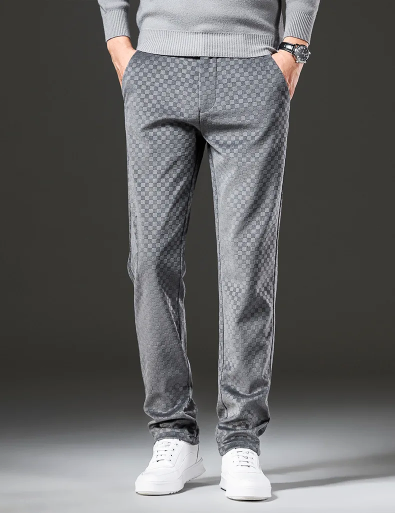 Checked corduroy trousers