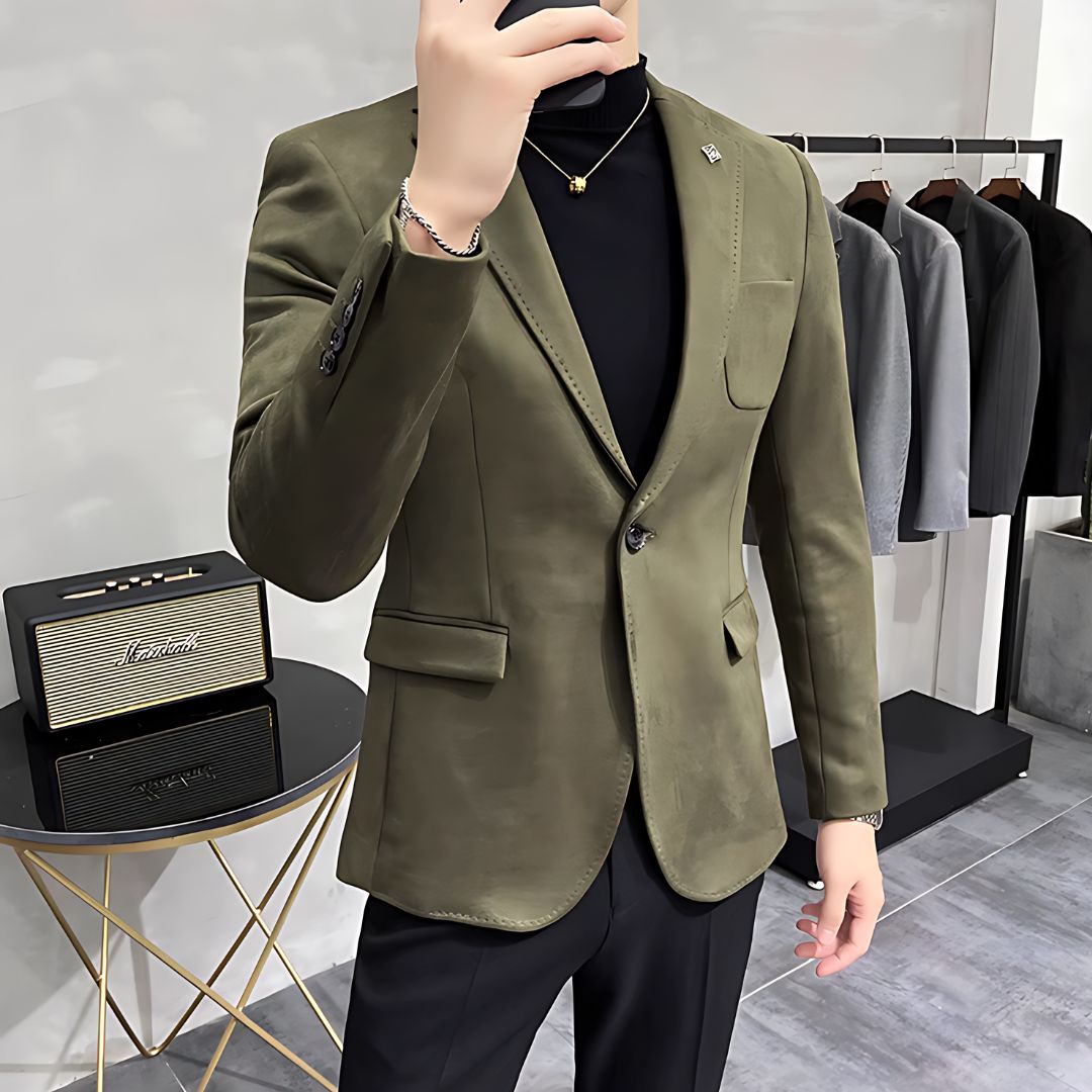 Men's Deerskin Fleece Blazer Jacket