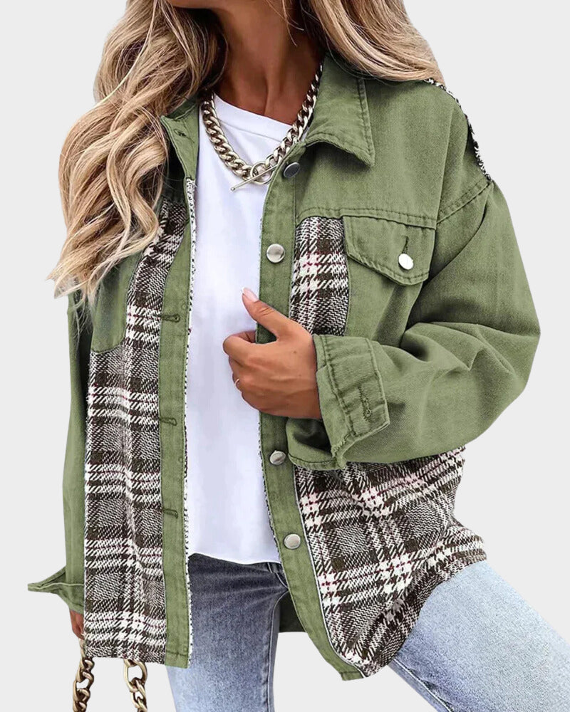 Skylar - Plaid Denim Jacket