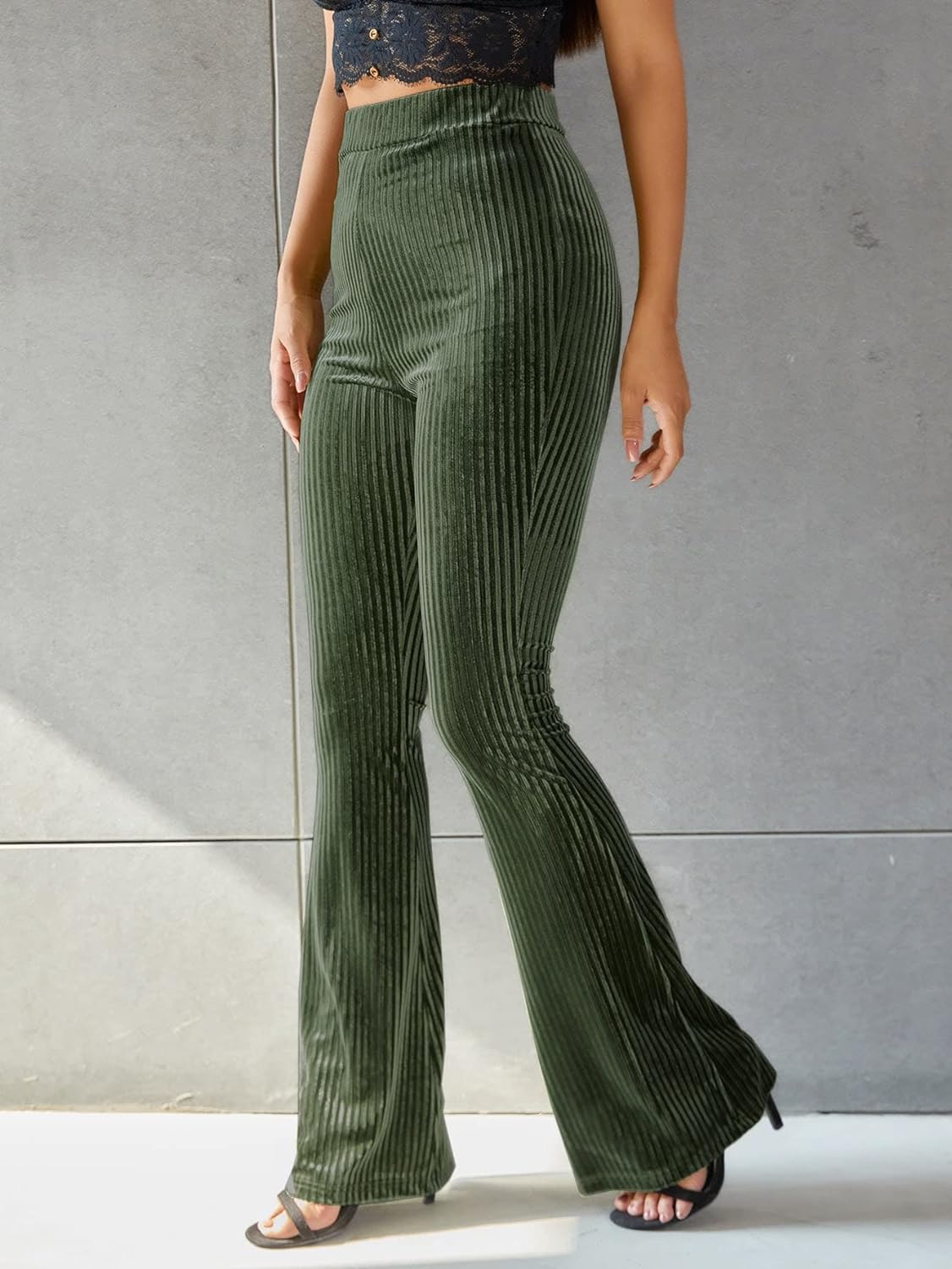 High-Waist Corduroy Flare Pants